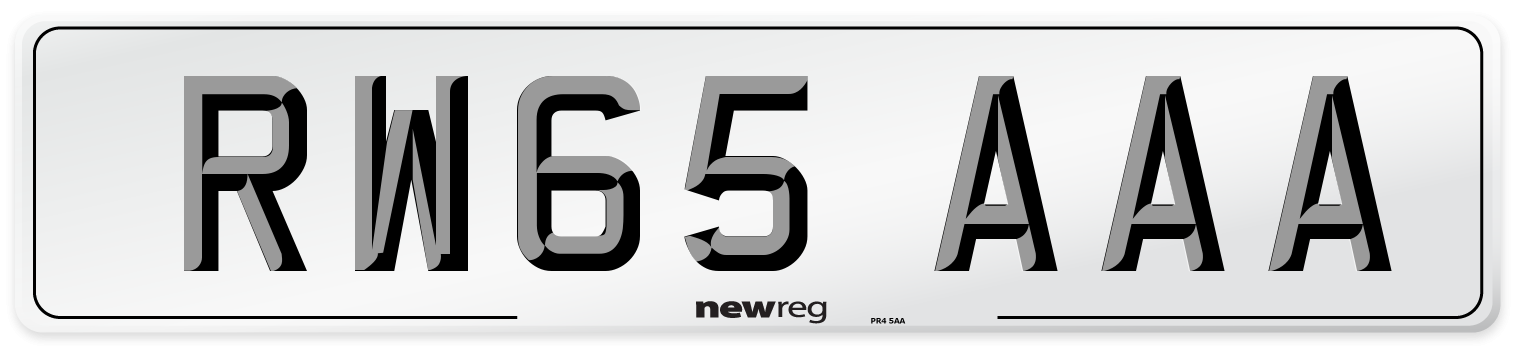 RW65 AAA Number Plate from New Reg